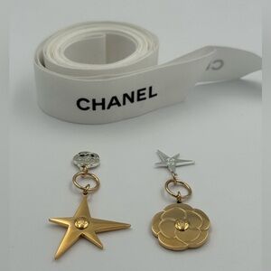 Chanel Camellia & Comet holiday charm w/ribbon